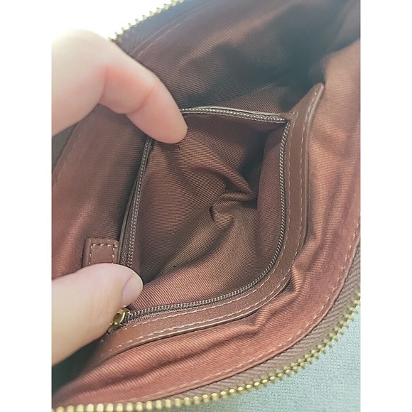 EUC - Brooks Brothers Brown Leather Wristlet Full Zip Top Gold Hardware - Picture 12 of 12